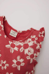 Girl Baby Floral Pattern Short Sleeve Dress