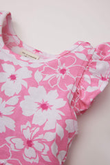 Girl Baby Floral Pattern Short Sleeve Dress