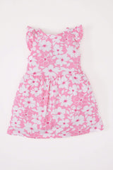 Girl Baby Floral Pattern Short Sleeve Dress