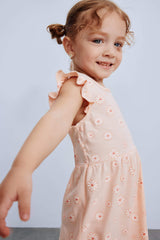 Girl Baby Floral Pattern Short Sleeve Dress
