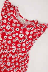 Girl Baby Floral Pattern Short Sleeve Dress