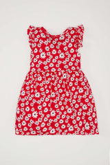 Girl Baby Floral Pattern Short Sleeve Dress