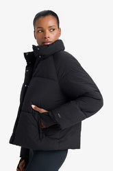 Water Repellent Regular Fit Stand Collar Raglan Sleeve Winter Puffer Coat