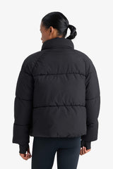 Water Repellent Regular Fit Stand Collar Raglan Sleeve Winter Puffer Coat