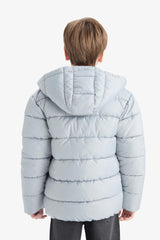 Boys Waterproof Hooded Zippered Puffer Jacket