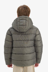 Boys Waterproof Hooded Zippered Puffer Jacket