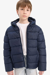 Boys Waterproof Hooded Zippered Puffer Jacket