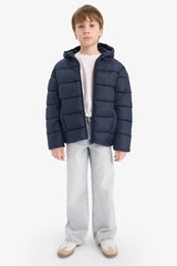 Boys Waterproof Hooded Zippered Puffer Jacket