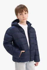 Boys Waterproof Hooded Zippered Puffer Jacket