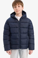 Boys Waterproof Hooded Zippered Puffer Jacket