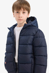 Boys Waterproof Hooded Zippered Puffer Jacket