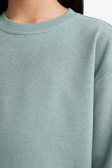 Girl Relax Fit Crew Neck Basic Plain School Sweatshirt