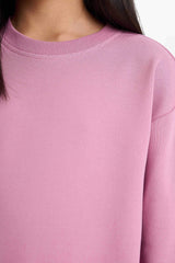 Girl Relax Fit Crew Neck Basic Plain School Sweatshirt