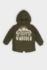 Baby Boy Waterproof Hooded Jacket with Plush Lining and Zipper