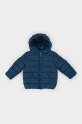 Baby Boy Waterproof Hooded Taffeta Zippered Pocket Puffer Coat