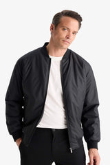 Slim Fit Slim Cut College Collar Zippered Waterproof Bomber Jacket