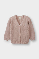 Baby Girl V-Neck Buttoned Knit Cardigan