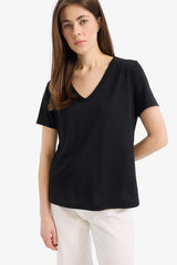 Regular Fit V Neck Basic T-Shirt