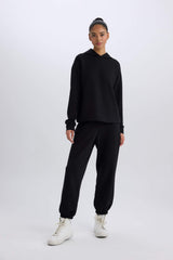 DeFactoFit Standard Fit Hooded Scuba Fabric Sports Sweatshirt