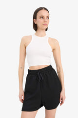 Loose Fit Crepe Shorts