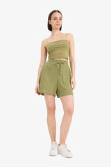 Loose Fit Crepe Shorts