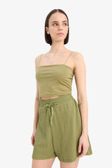 Loose Fit Crepe Shorts