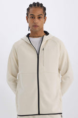 DeFactoFit Slim Fit Slim Cut Hooded Scuba Diving Fabric Zippered Sports Sweatshirt