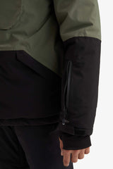 Ski Jacket, Water Repellent, Windproof, Hooded, Zippered, Glove Compartment, Ultra Protective.
