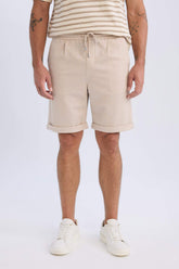 Waist Tie Pique Bermuda Shorts