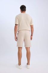 Waist Tie Pique Bermuda Shorts
