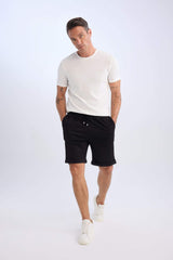 Waist Tie Pique Bermuda Shorts