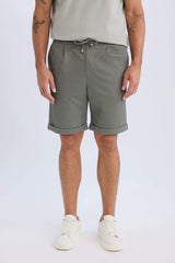Waist Tie Pique Bermuda Shorts