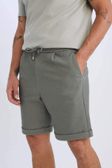 Waist Tie Pique Bermuda Shorts