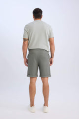 Waist Tie Pique Bermuda Shorts