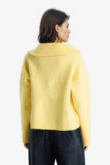 Oversize Loose Fit Polo Collar Half-Zip Knit Sweater