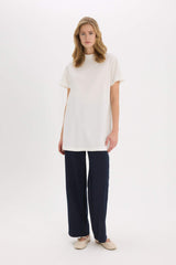 Regular Fit Crew Neck Short Sleeve Tunic