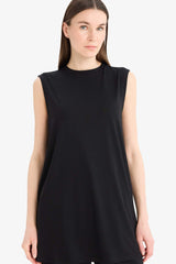 Regular Fit Crew Neck Basic Sleeveless T-Shirt