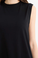 Regular Fit Crew Neck Basic Sleeveless T-Shirt