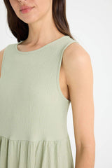 Crew Neck Crepe Sleeveless Midi Summer Dress