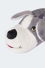 Boys Dog Themed Flat Sole Slippers