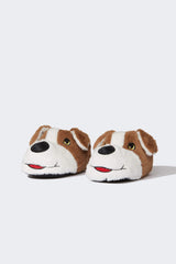 Boys Dog Themed Flat Sole Slippers