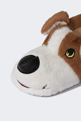Boys Dog Themed Flat Sole Slippers