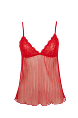 Triangle Lace Red Top