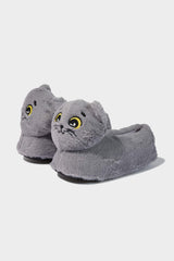 Girls Cat Themed Flat Sole Slippers