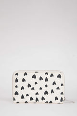 Women's Heart Patterned Faux Leather Wallet
