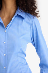 Slim Fit Shirt Collar Striped Long Sleeve Shirt