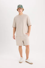 Loose Fit Crew Neck Heavy Fabric Basic T-Shirt
