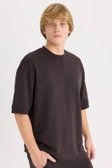 Loose Fit Crew Neck Heavy Fabric Basic T-Shirt