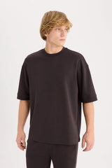 Loose Fit Crew Neck Heavy Fabric Basic T-Shirt