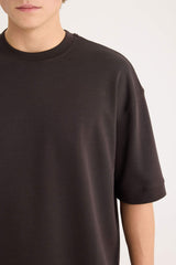 Loose Fit Crew Neck Heavy Fabric Basic T-Shirt